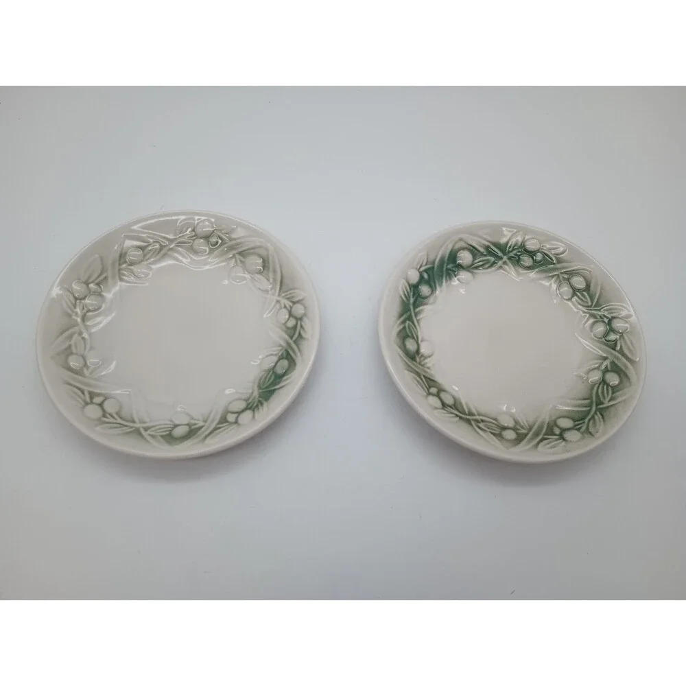 Design Pac Olive Oil Dipping Dish Set Vintage Olives & Leaves